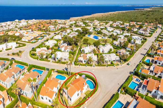 Aerial view showing location of villa . - Villa Juana . (Photo Gallery) }}