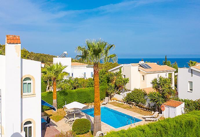 Aerial view of pool terrace . - Villa Cleopatra . (Galleria fotografica) }}