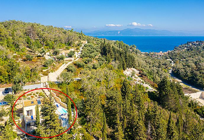 Aerial view showing location of Villa Ifigeneia . - Villa Ifigeneia . (Photo Gallery) }}