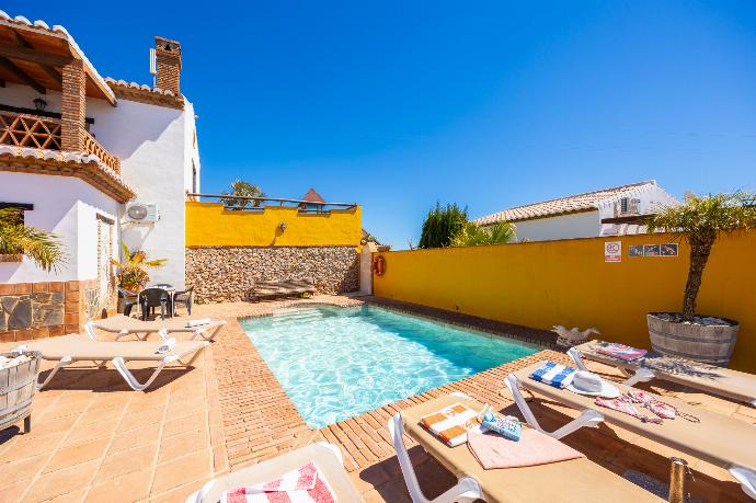 Private pool and terrace with sea views . - Villa Benizan . (Photo Gallery) }}