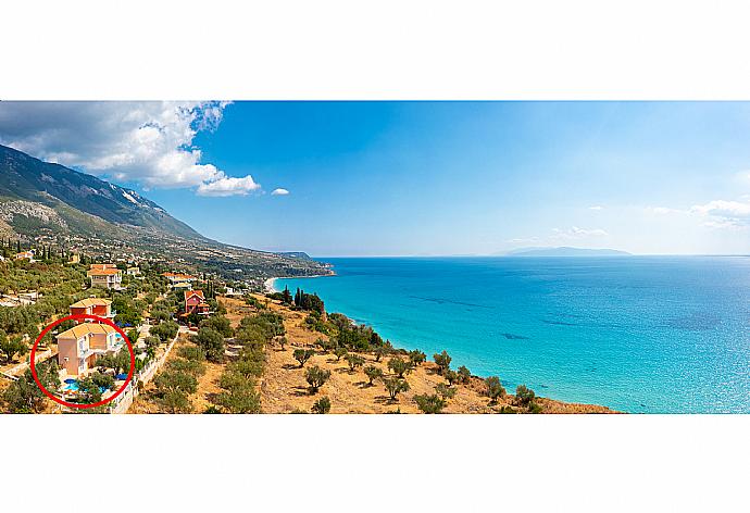 Aerial view showing location of Villa Eri . - Villa Eri . (Fotogalerie) }}