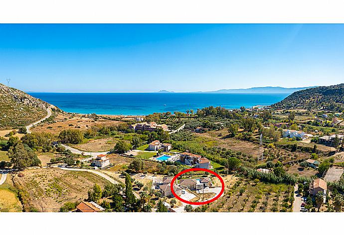 Aerial view showing location of Villa Angelos . - Villa Angelos . (Photo Gallery) }}