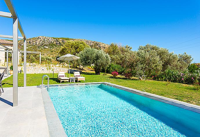 Private pool, terrace, and garden . - Villa Angelos . (Photo Gallery) }}