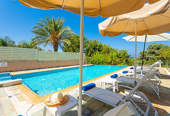 Private infinity pool, terrace, and garden with sea views . - Villa Galene . (Photo Gallery) }}