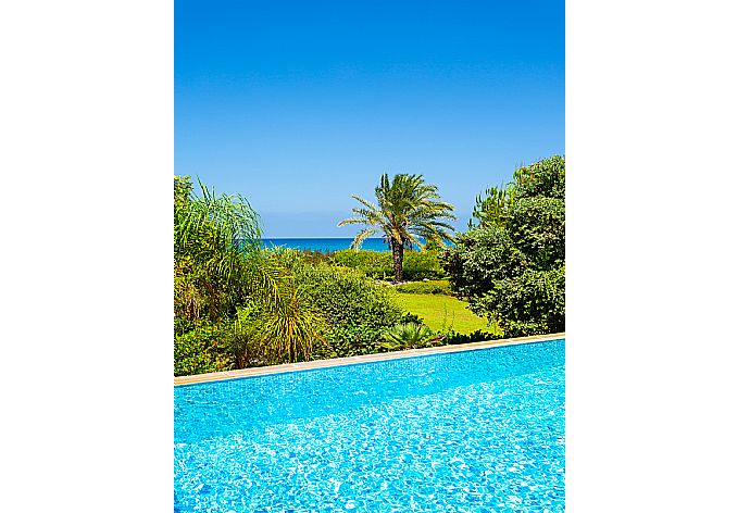 Private infinity pool, terrace, and garden with sea views . - Villa Galene . (Photo Gallery) }}