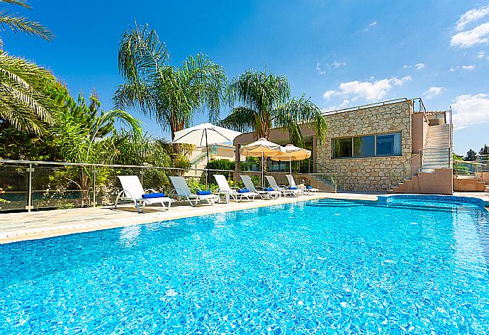 Private infinity pool, terrace, and garden with sea views . - Villa Galene . (Photo Gallery) }}