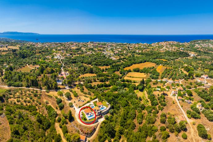 Aerial view showing location of villa . - Villa Europe Ena . (Photo Gallery) }}