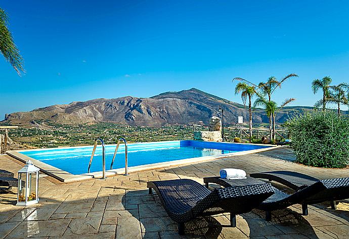 Private pool and terrace with views . - Villa Primula . (Photo Gallery) }}