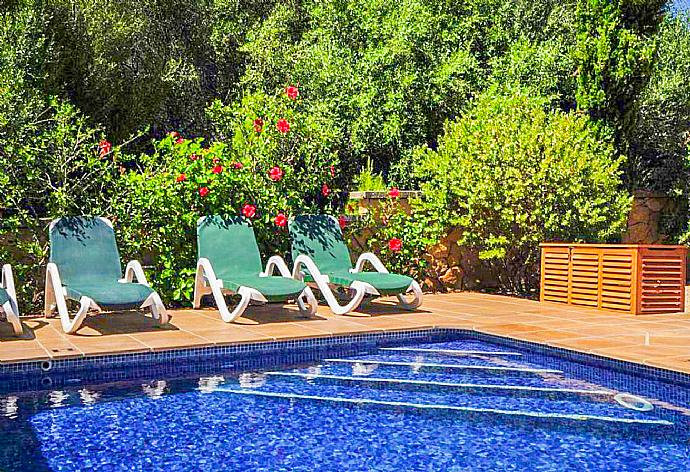 Private pool and terrace . - Villa Can Paco . (Галерея фотографий) }}