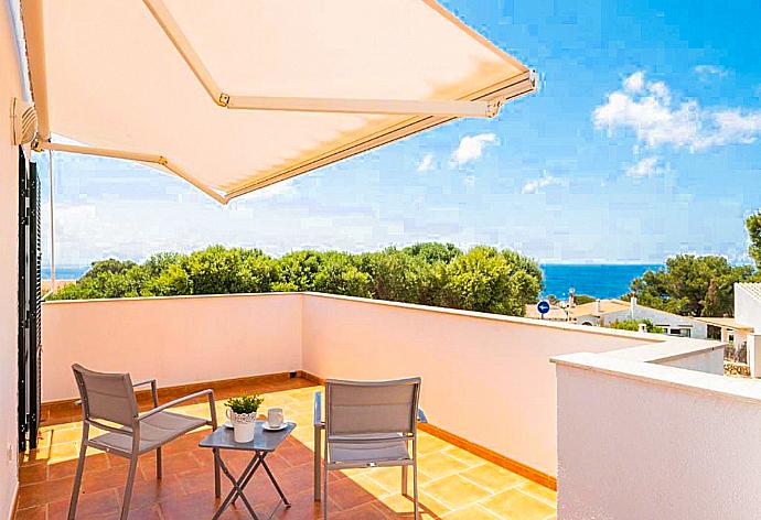 Terrace area with sea views . - Villa Mestral . (Photo Gallery) }}