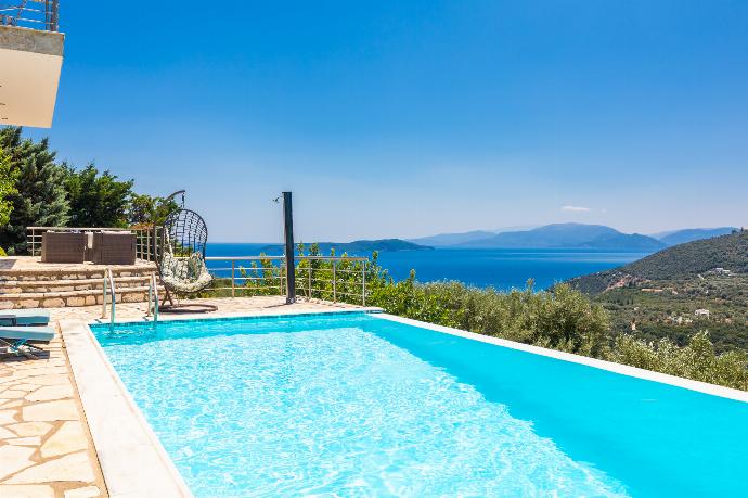 Private pool and terrace with sea views