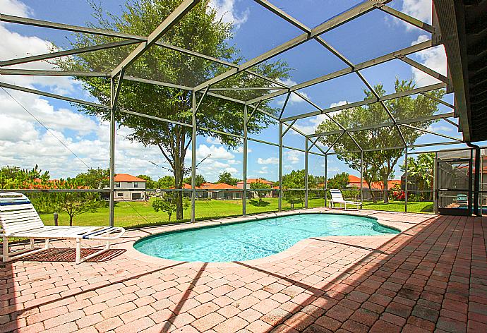 Private pool area with sunbeds. . - Villa Costalotta . (Photo Gallery) }}