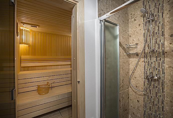 Bathroom with shower and sauna . - Villa Emilia . (Photo Gallery) }}