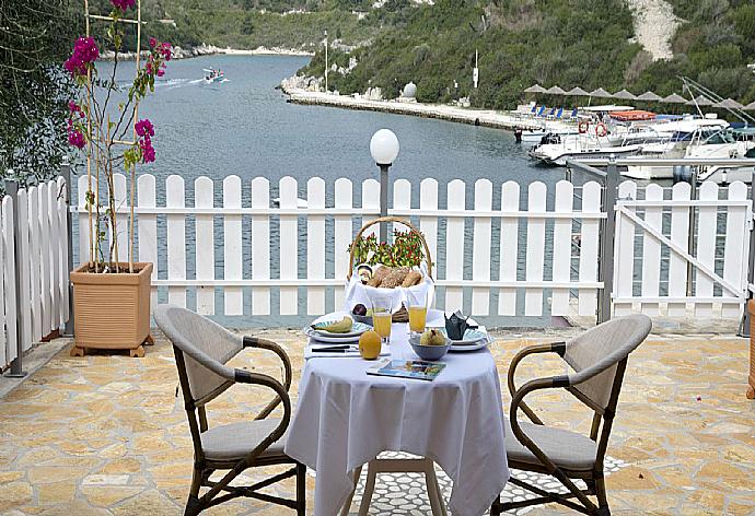 Private terrace with sea view . - Paxos Bay Studio . (Photo Gallery) }}