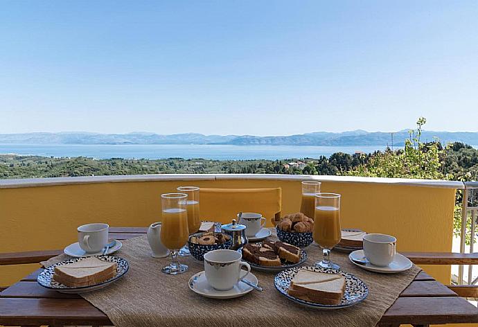 Sheltered terrace area with panoramic sea views . - Villa Marafen . (Photo Gallery) }}