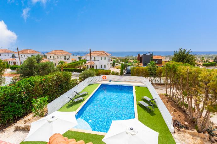 Private pool and terrace with sea views . - Villa Archimedes . (Photo Gallery) }}