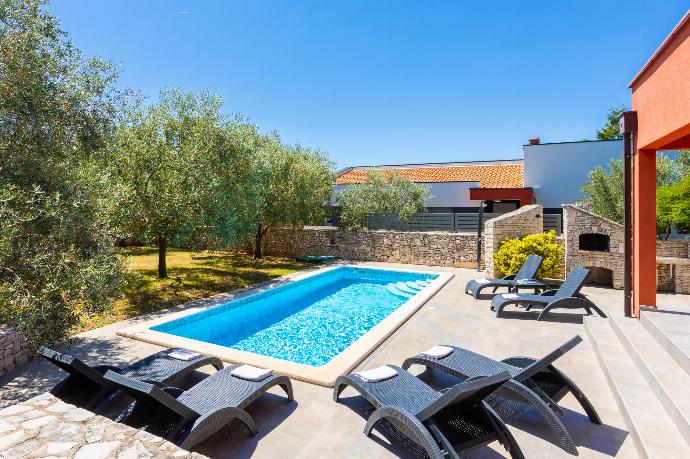 Private pool and terrace . - Villa Krnica . (Photo Gallery) }}