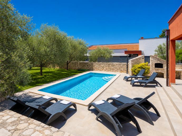 Private pool and terrace . - Villa Krnica . (Photo Gallery) }}