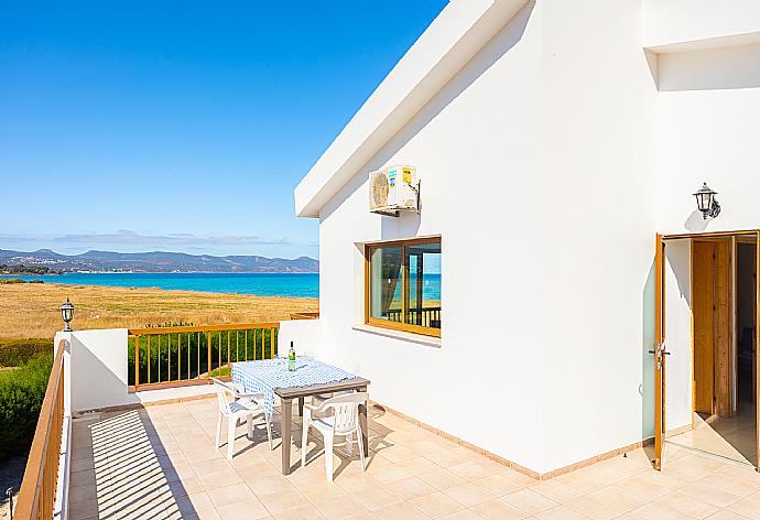 Upper terrace with sea views . - Blue Bay Villa Nicole . (Photo Gallery) }}