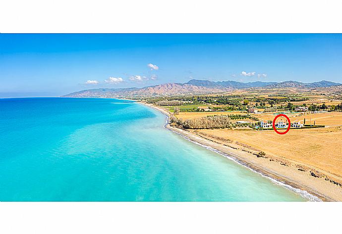 Aerial view showing location of Blue Bay Villa Dimitris . - Blue Bay Villa Dimitris . (Photo Gallery) }}