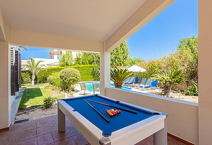 Terrace area with pool table . - Villa Iliana . (Photo Gallery) }}