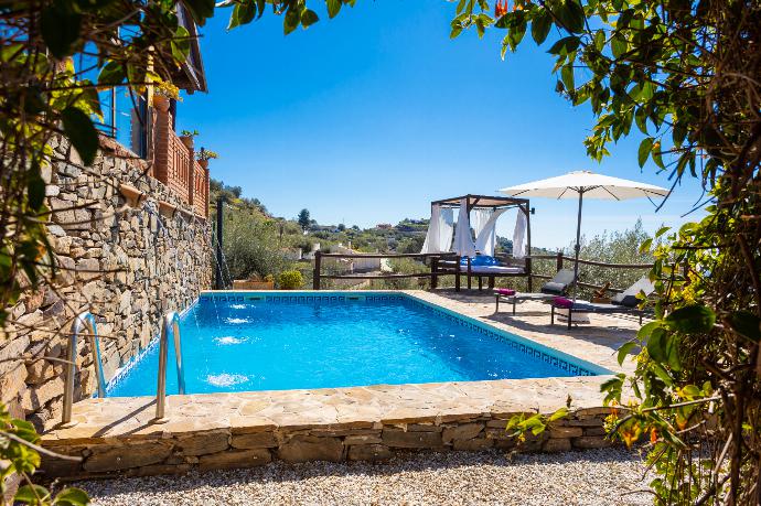 Private pool and terrace with panoramic views of sea and countryside . - Villa Cortijo El Amigo . (Галерея фотографий) }}