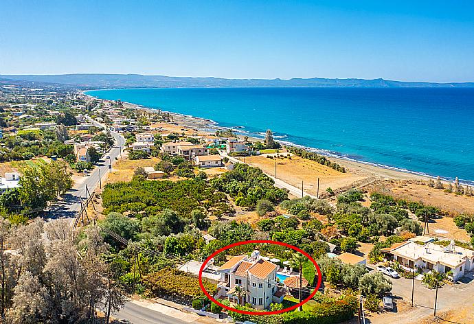 Aerial view showing location of Villa Sotiroula . - Villa Sotiroula . (Photo Gallery) }}