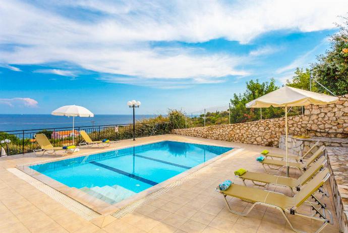 Private pool and terrace with a panoramic sea view . - Ionian Sea Villas . (Photo Gallery) }}