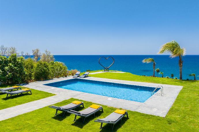 Private pool and terrace with panoramic sea views . - Villa Beach Heaven . (Photo Gallery) }}