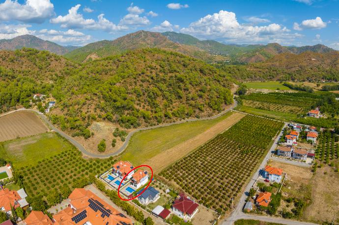 Aerial view showing location of Villa Sasha 1 . - Villa Sasha 1 . (Galería de imágenes) }}