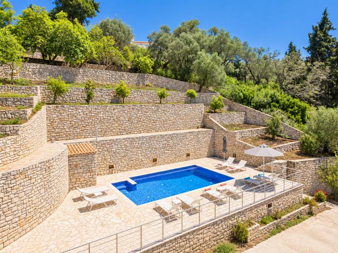Private pool, terraces, and garden with panoramic sea views . - Villa Ariadne . (Photo Gallery) }}