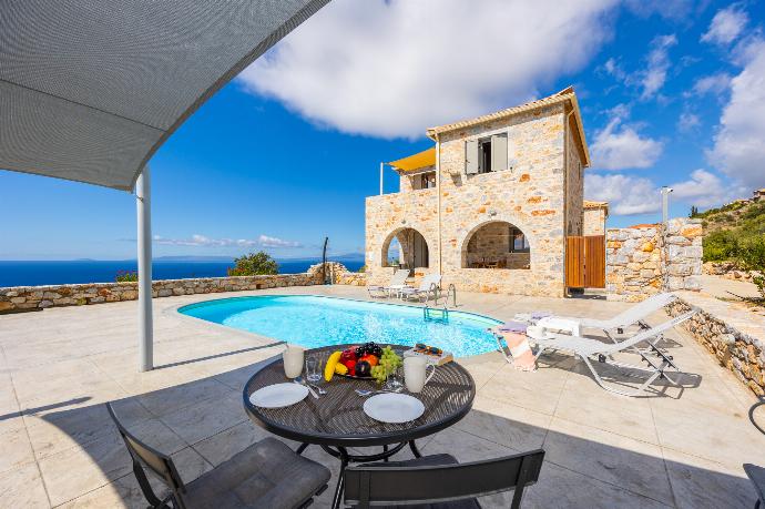 Terrace area with sea views . - Villa Dioni Ena . (Photo Gallery) }}