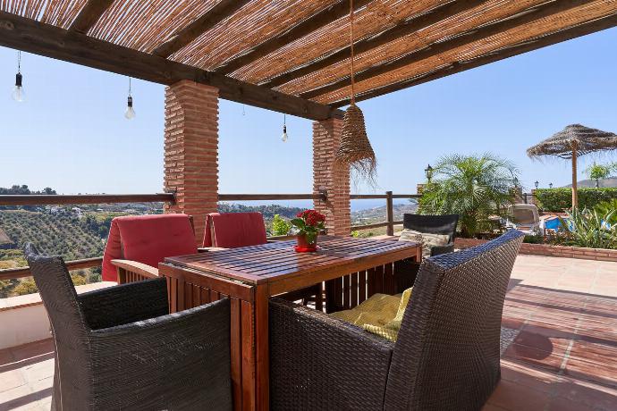 Outdoor area with sheltered terrace . - Villa Los Espejos De Frigiliana . (Photo Gallery) }}