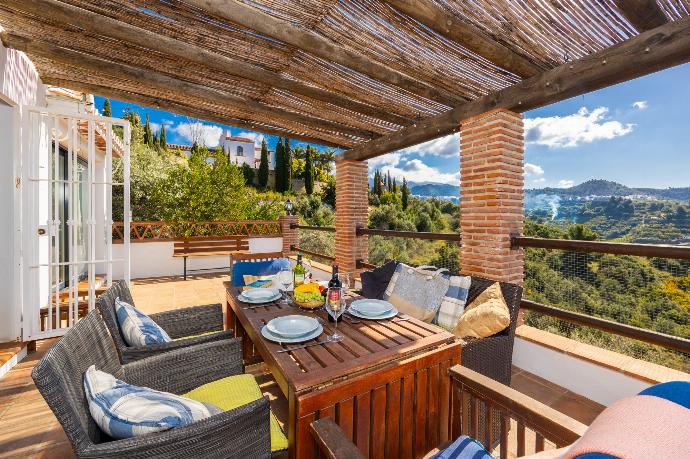 Sheltered terrace area . - Villa Los Espejos De Frigiliana . (Photo Gallery) }}