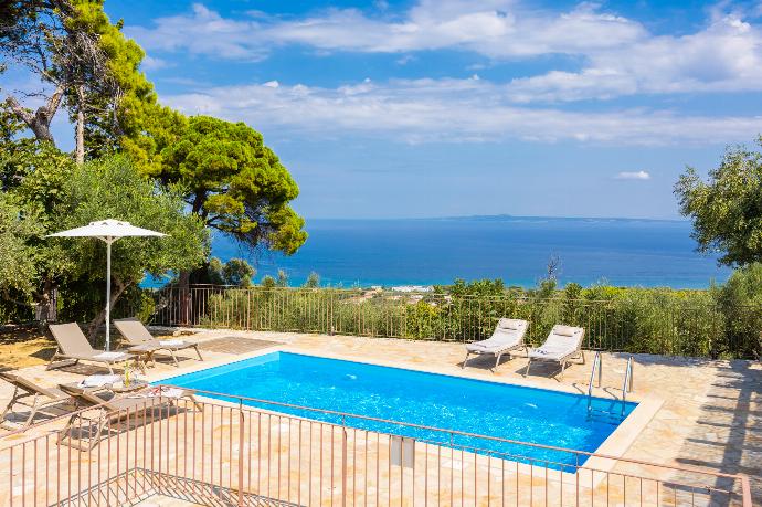 Private pool and terrace with panoramic sea views . - Villa Aloni . (Photo Gallery) }}