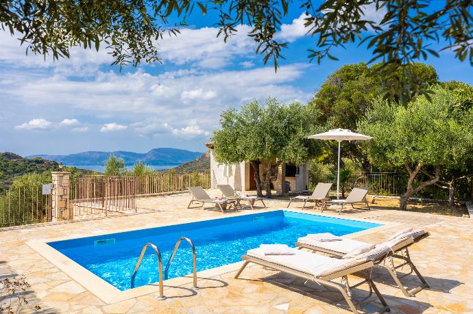 Private pool and terrace with panoramic sea views . - Villa Aloni . (Photo Gallery) }}