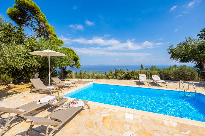 Private pool and terrace with panoramic sea views . - Villa Aloni . (Photo Gallery) }}