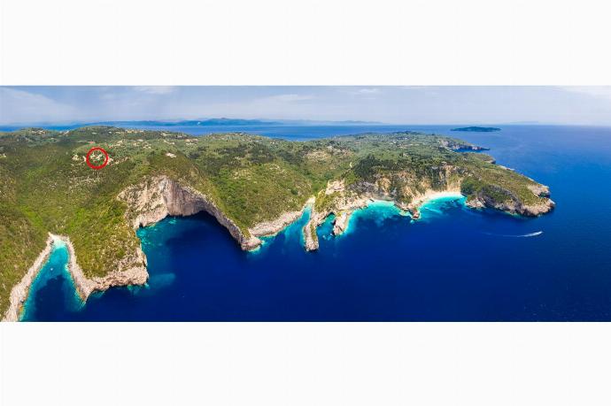 Aerial view showing location of villa . - Villa Bougainvillea . (Photo Gallery) }}
