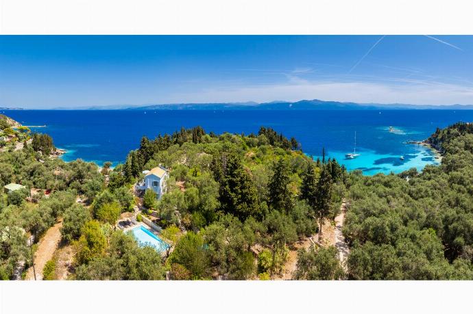 Aerial view of villa . - Villa Marmari . (Photo Gallery) }}