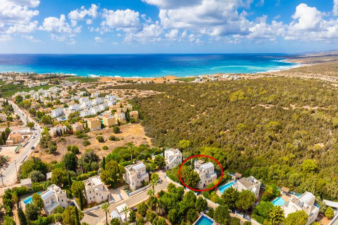 Aerial view showing location of villa . - Villa Ermis . (Photo Gallery) }}