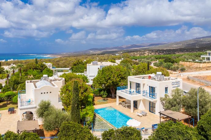Aerial view of villa . - Villa Estia . (Photo Gallery) }}