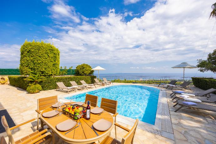 Terrace area with sea views . - Villa Doreta . (Photo Gallery) }}