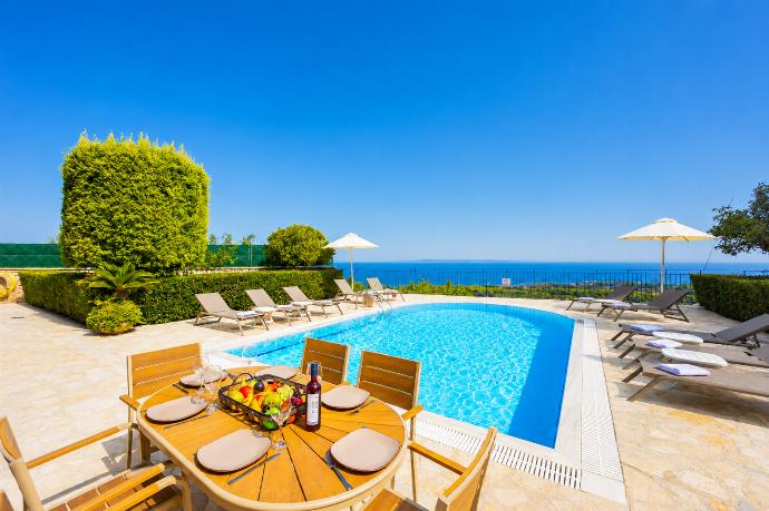 Terrace area with sea views . - Villa Doreta . (Photo Gallery) }}