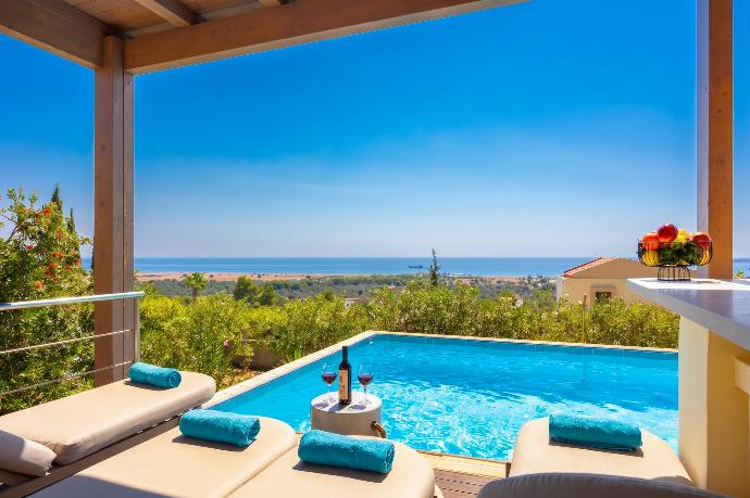 Private pool and terrace with sea views
