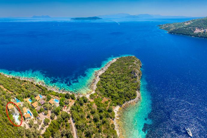 Aerial view showing location of villa . - Villa Anemus . (Photo Gallery) }}