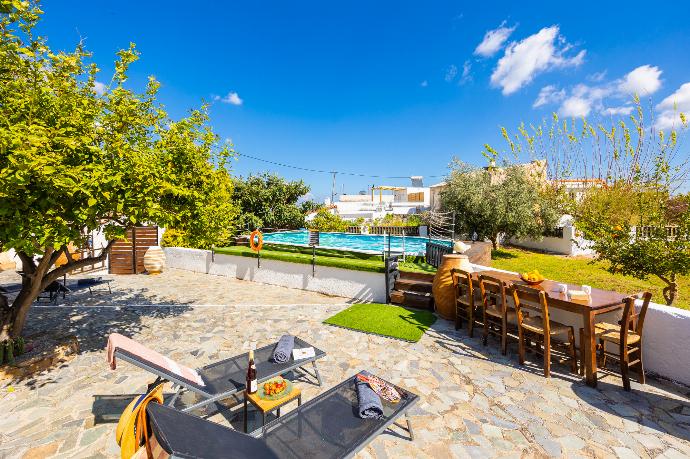 Private pool and terrace . - Villa Roupes Stone . (Photo Gallery) }}