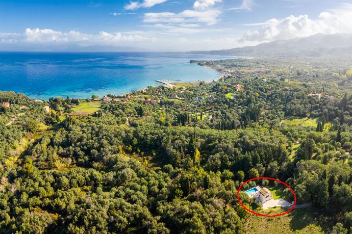 Aerial view showing location of villa . - Villa Iremia . (Photo Gallery) }}