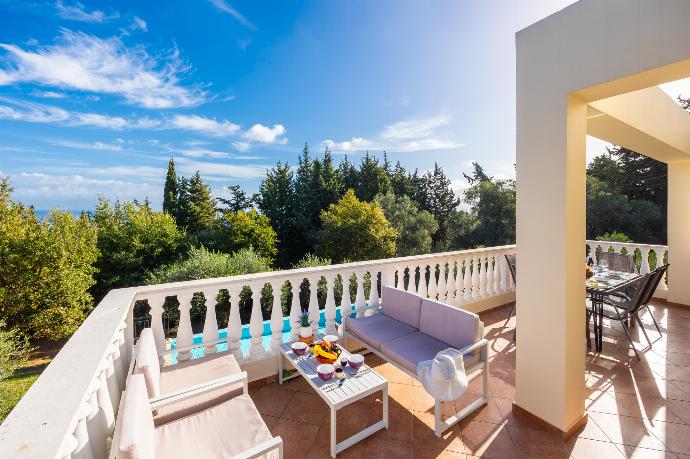 Balcony area with sea views . - Villa Iremia . (Photo Gallery) }}