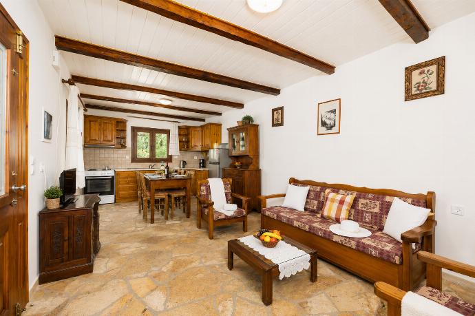 Open-plan living room with sofa, dining area, kitchen, WiFi internet, and satellite TV . - Villa Old Vineyard . (Photo Gallery) }}