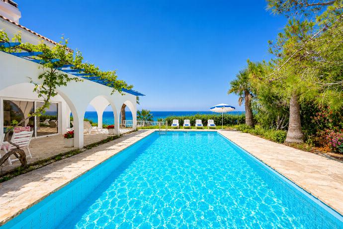 Seafront villa with a large private pool, arched terrace, and stunning Mediterranean views. . - Panorama Villa . (Photo Gallery) }}